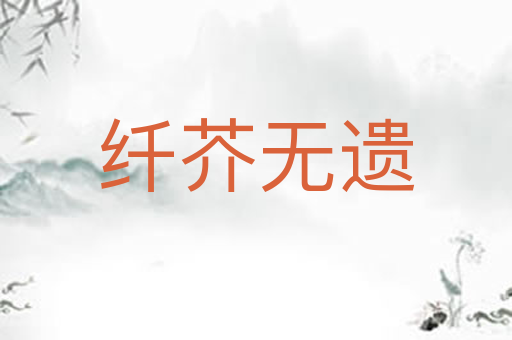 纤芥无遗