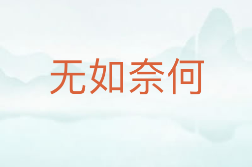 无如奈何