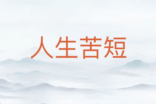 人生苦短