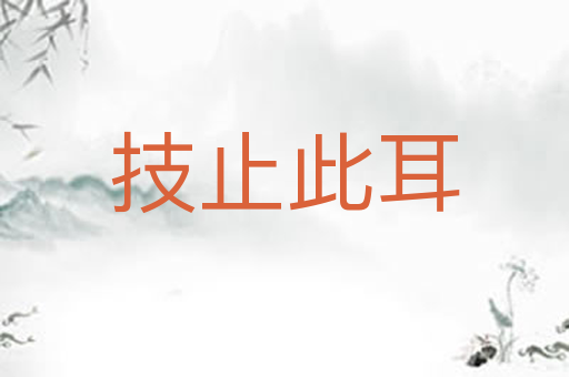 技止此耳