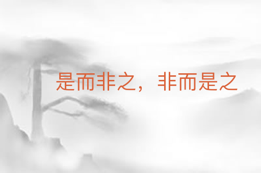 是而非之,非而是之
