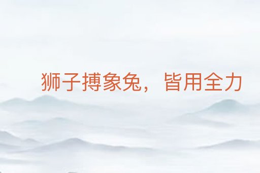 狮子搏象兔，皆用全力