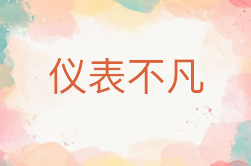 仪表不凡