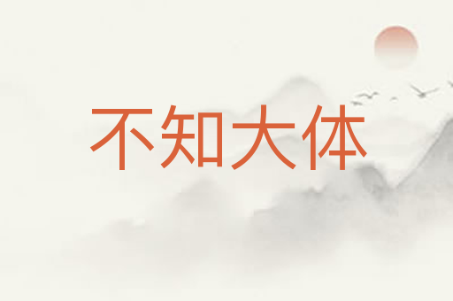 不知大体