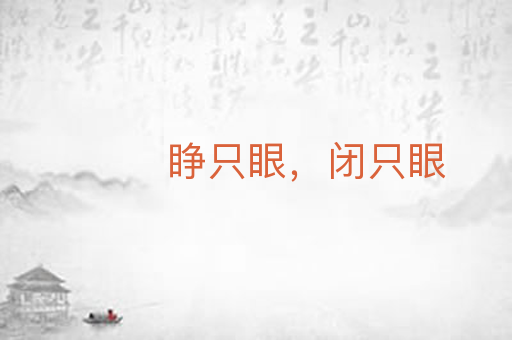 睁只眼,闭只眼